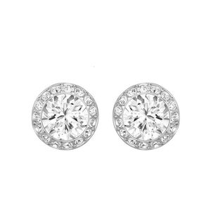 Designer Swarovskis bijoux simples de boucles d'oreilles rondes de diamant simple pour les femmes utilisant des boucles d'oreilles romantiques de cristal swarovski