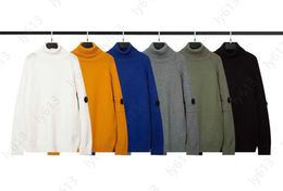 Suéter de diseñador Cp Jumper Suéter para hombre Sudadera Microlens Pieza Jersey casual Cuello alto Suéteres de lana de punto Hombres Sudaderas de punto