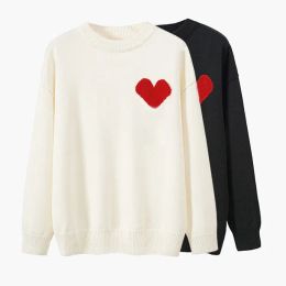 Designer trui liefde hart Een man vrouw liefhebbers paar vest gebreid v ronde hals hoge kraag damesmode brief wit zwart lange mouw kleding pullover