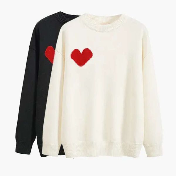 Diseñador suéter amor corazón un hombre mujer amantes pareja cardigan punto v cuello redondo cuello alto carta de moda para mujer blanco negro manga larga 676