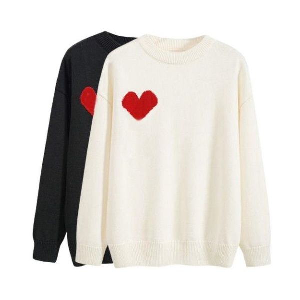 Diseñador suéter loveheart una mujer amante cardigan punto v cuello redondo cuello alto carta de moda para mujer blanco negro ropa de manga larga Bxtu