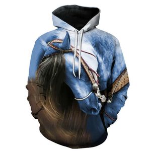 Sweater de diseñador Nuevos productos enumerados Explosiones de primavera y otoño animal Caballo 3D Tendedero impreso Hombres para mujeres Casual