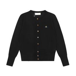 Pull de styliste pour femmes, mode rue de luxe, étiquette couleur Saturne brodée, cardigan en tricot de laine pour femmes