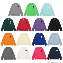 Designer Truien Mode Vrijetijdskleding Hoodies Correct Edition Ami Herfst/winter Nieuw Gebreide trui Ronde hals Groot hart Borduursel Unisex Pullover Losse top