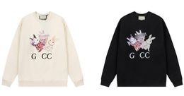 Designer truien Luxe sweatshirtsdigitale jet-bedrukte kleurrijke bliksem Cat Rabbit cartoon trui pullover heren- en damestrui met ronde hals