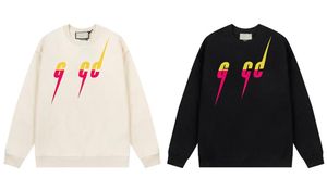 Pulls de créateurs de luxe Sweatshirtsdigital Jet-imprimé Badge Lightning coloré Logo Pull à col rond pour hommes et femmes