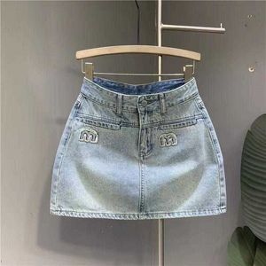 jupe en jupe en denim Jupes pour femmes avec celle de taille haute jupe à taille haute hauteur pour femme été de jean denim coréen dames dames streetwear bleu harajuku vintage