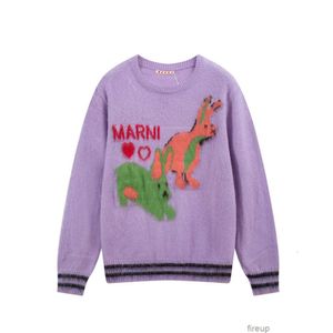 Designer Sweaters Heren trui met capuchon 2023 Herfst/winter Nieuw Ma Rabbit Letter Love Jacquard Knitwear Heren Dames Ronde hals Losse Veelzijdige paarsweater