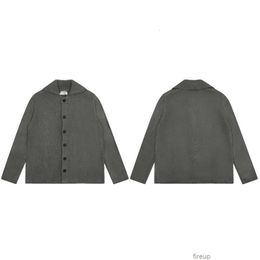 Designer Sweaters Heren trui met capuchon Onze Koreaanse Legacy grijze wolmix gebreide knop revers jas trui vest met lange mouwen