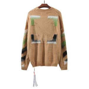 Diseñador suéteres offs blanco invierno ofs sudadera con capucha chaqueta suelta abrigo jerseys sudadera hombres mujer parejas casual lana cachemira hipocampo gradiente manga larga Rxo8