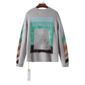 Diseñador suéteres offs blanco invierno ofs sudadera con capucha chaqueta suelta abrigo jerseys sudadera hombres mujer parejas casual lana cachemira hipocampo gradiente manga larga 3lg0