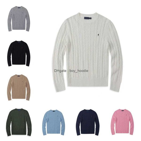 Panels de créateurs Ralph Polo Sweater Mens Twist Twit Treot Cotton Pony Pullover Femme Casual Jumper Pull Femme Small Horse Laurens Automne Hiver Thermal Tops OQF5
