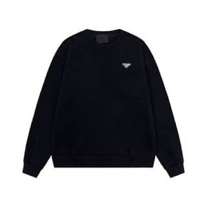 Designer sweatshirts heren hoodies pullover kopstijl lange mouwen pluche zwarte letter driehoek icon dames losmakende hoodie