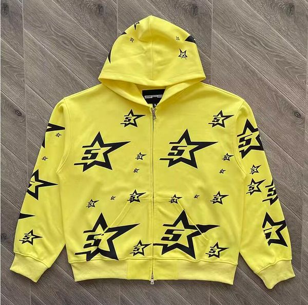 Sweinshirts de diseñador Hombres Zip Hoody Capucas amarillas Cardigán Cardigan Hip Hop Holta Holta Menores Mujeres Tops