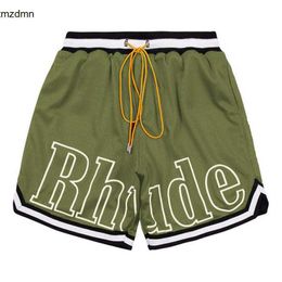 Diseñador pantalones cortos de natación Rhude pantalones de moda de la playa de verano para hombres de alta calidad stone suelto pantalones de baloncesto de cinco puntos
