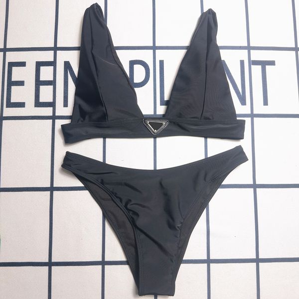 Designer Swim Suite de maillot de bain Bikini Luxe Bikini Sage de maillot de bain Femme Diamond Couleur solide en noir et blanc taille haute un morceau