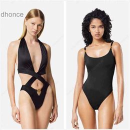 Designer Swimsuit Bikini Bathing mail mail mail Maillé Sexy Couleur solide Tie One Piece Hollow Out Backless Womens Luxury Quick Drying Sun Protection A1