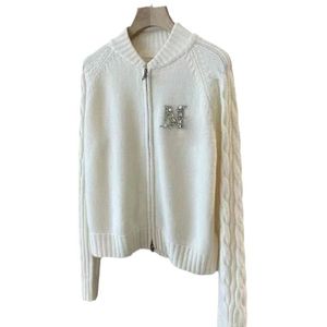 manteau de maillot de bain designer femmes cardigan zippé pour femme Fried Dough Twists tricots avec motif de brique étoile sur la poitrine en automne et en hiver