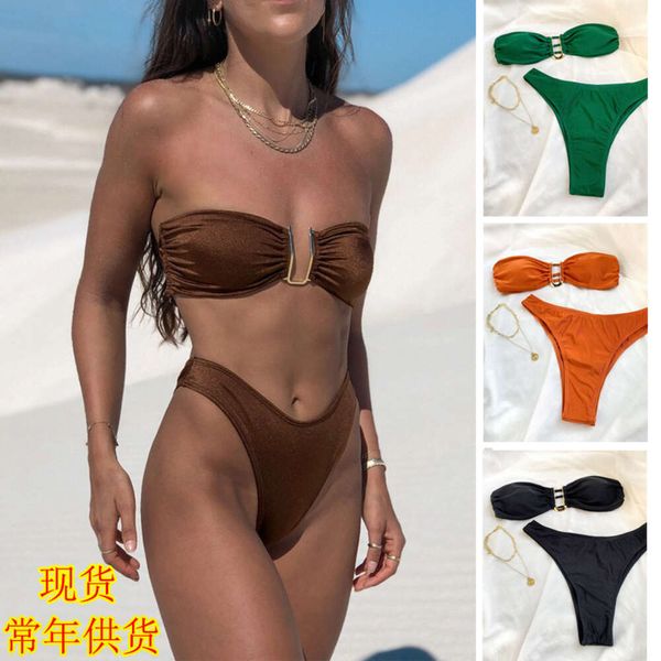 Designer MAINEMENT FEMMES DES FEMMES BIKINI SEMS à maillot de bain sexy V-forme en fer de maillot de bain Bikini Womens Swimsuit