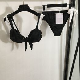 Designer zwempak Dames badpak mode bowknot bh -briefs bikini set mode sexy push -up gewatteerde badkleding