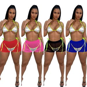 Designer-Bademode, Sommer-Bikini-Sets, Damen-Bademode, sexy Badeanzüge, BH-Hose und Shorts, 3-teiliges Set, Damen-Strandbekleidung, Badeanzüge, Großhandel für Kleidung 9846