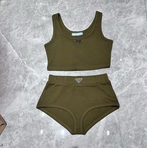 Designer Swimwear Women's Swimwear Halter Swimsuit Camisole Briefs pour les femmes File de coton solide