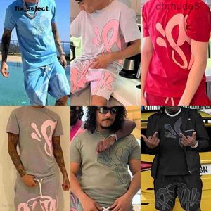 Designer Syna World Tracksuit Sportset Short Sort Sort Sort Set Tweed PeCed Mens and Womens T-Shirt Y2K Tees Grafische T-shirt Hip Hop Synaworld Zomershirt D943 D943