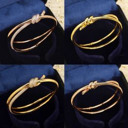 Diseñador T Family's Style Bracelet Bangle Pulseras de boda para mujer con diamante Plata de ley 18K Chapado en oro Pulsera de estilo de moda de oro rosa
