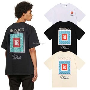 Designer T Mens Shorts Patroon Tops Zomer Sleeve Vrouwen Kleding Grafische T -shirts T -shirt Hip Hop Letter Graffiti Print Loose Shirts Rhude Causal Short Pant