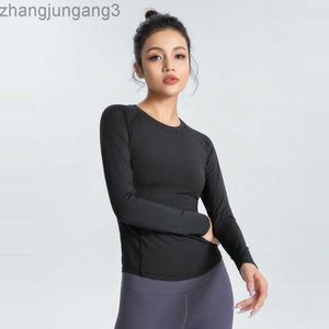 Designer T-shirt Al Yoga Tops Dames T-shirt Yoga Top Afslankende huid Ademend Stretch T-shirt met lange mouwen Sport Hardlopen Training Fitnesspak