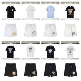 Diseñador Camiseta Casa de Casablanc Traje corto Men T Shirt Mens Shorts Algodón Blanco Diseñador Casta Casablancas Shorts Diseñador Shorts Casa Blanca