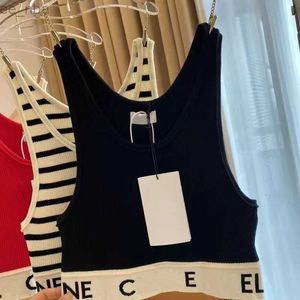 Designer T-shirt Recadrée T-shirts Femmes Tricots Tee Tricoté Sport Top Débardeurs Femme Gilet Yoga T-shirts