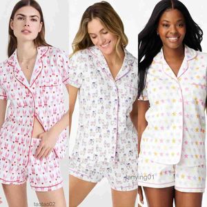 T-shirt de créateur mignon roller lapin pyjamas ensemble y2k singe préfabriqué imprime 2 pièces pyjama recadro