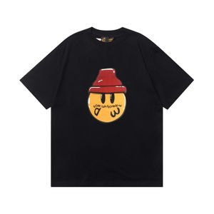 Camiseta de diseñador Drews Cara sonriente Camiseta estampada de algodón puro Deportes sueltos Manga corta Camiseta de moda linda de la calle para hombres y mujeres