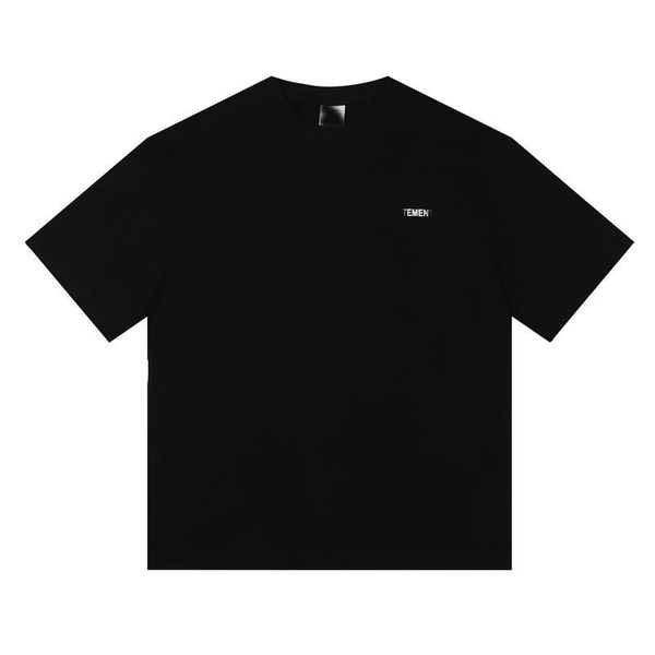 Designer T-shirt etemen lettré étiquette imprimée pull à manches courtes avec autocollants minimalistes, tendance polyvalente, T-shirt unisexe, haut de couleur unie