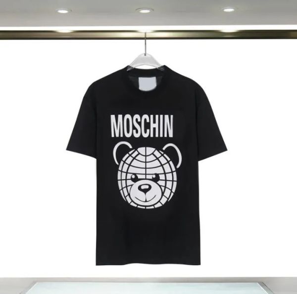 Camiseta de diseñador Moda Mujer / hombre MoschiN * oT-camisas Camisetas Tops Hombre S Casual Pecho Carta Camiseta Lujos Ropa Manga Laurens tops 001 #