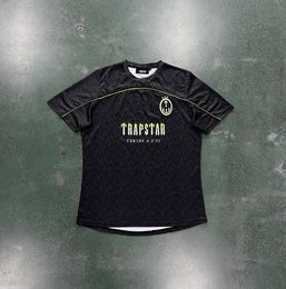 Designer T shirt football Black Lime Mens version haute sportswear TRAPSTAR été court Respirant design 68ess
