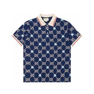 Camiseta de diseñador Gccies con logo estampado completo, camisa completa, polo estampado, moda de manga corta, camiseta de moda para hombres maduros
