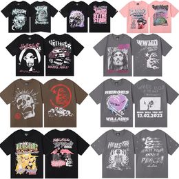 T-shirt design Hellstar Shirt New Skill Boys pour l'été T-shirt Graffiti imprimé hommes et femmes même style ample t-shirt design Multi-style choisir