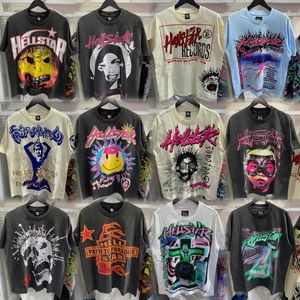 Designer T-shirt Hellstar Chemises T-shirt graphique T-shirt pour hommes Femmes Coton respirant Imprimer Hip Hop Rock Vintage Gothique Hell Star Street Graffiti Lettrage en vrac