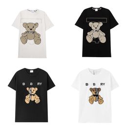 Camiseta de diseñador Camiseta de lujo hombres mujeres diseñador oso suelto largo diseño superior moda casual tendencia hip-hop camiseta de alta calidad