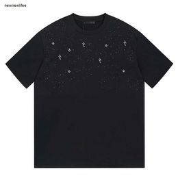 Designer de camiseta masculina roupas de marca para homens verão tops moda céu estrelado decoração em torno do pescoço homem camisa jan 09