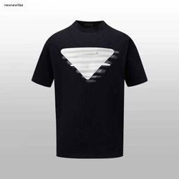 Дизайнерская футболка мужская брендовая одежда для мужчин летние топы мода треугольный принт логотипа с коротким рукавом мужская рубашка 12 января