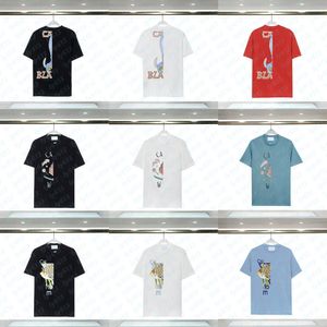 Camiseta de diseñador para hombre, camisa Casablanc, camisetas de verano para hombre, camisetas de lujo a la moda, marca High Street Tide, tallas grandes, ropa para hombre, cuello redondo, manga corta, camiseta de algodón