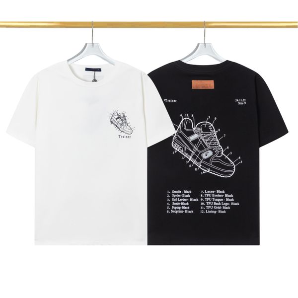 Camiseta de diseñador para hombre, camiseta informal con estampado de monograma, top de manga corta a la venta, ropa de hip hop de lujo para hombre, talla asiática S-2XL