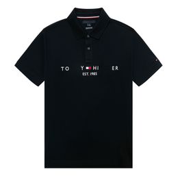 T-shirt design polo homme polo pur coton T-shirt couleur unie poitrine lettre logo version originale qualité supérieure respirant grand T-shirt XS-XXL