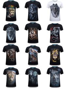 T-shirt de créateur T-shirt pour hommes en coton à manches courtes pour hommes 2024 Conception de motif 3D Gorille Lion Loup motif animal Tiktok Boom même T-shirt ample