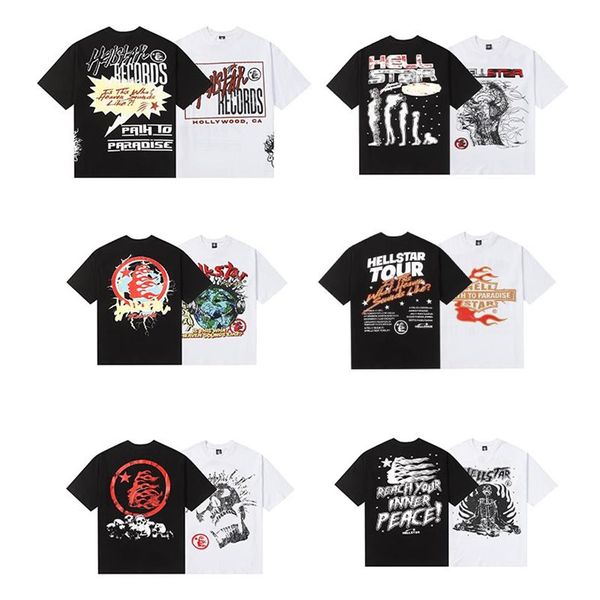 Designer T-shirt Hommes et Femmes HellStar Imprimer Mode Casual Manches Courtes High Street Cool Hip Hop Skateboard Garçons et Filles Top282M