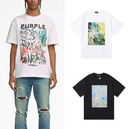 T-shirt de créateur Hommes Chemise violette courte Hommes Femmes T-shirt graphique En plein air coton lâche t-shirt à manches courtes t-shirts lettre impression en chemise noire et blanche