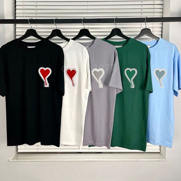 Camiseta de diseñador París Hombres Mujeres Amor Camiseta Moda Pareja Manga Calle Ronda